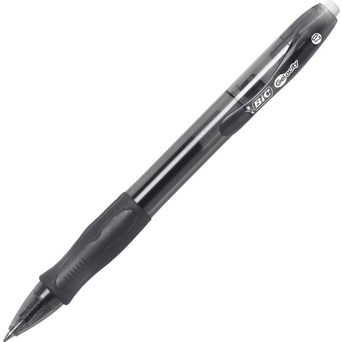 BIC Gel-ocity Gel Retractable Pen - Medium Pen Point - 0.7 mm Pen Point Size - Retractable - BLACK Gel-based Ink