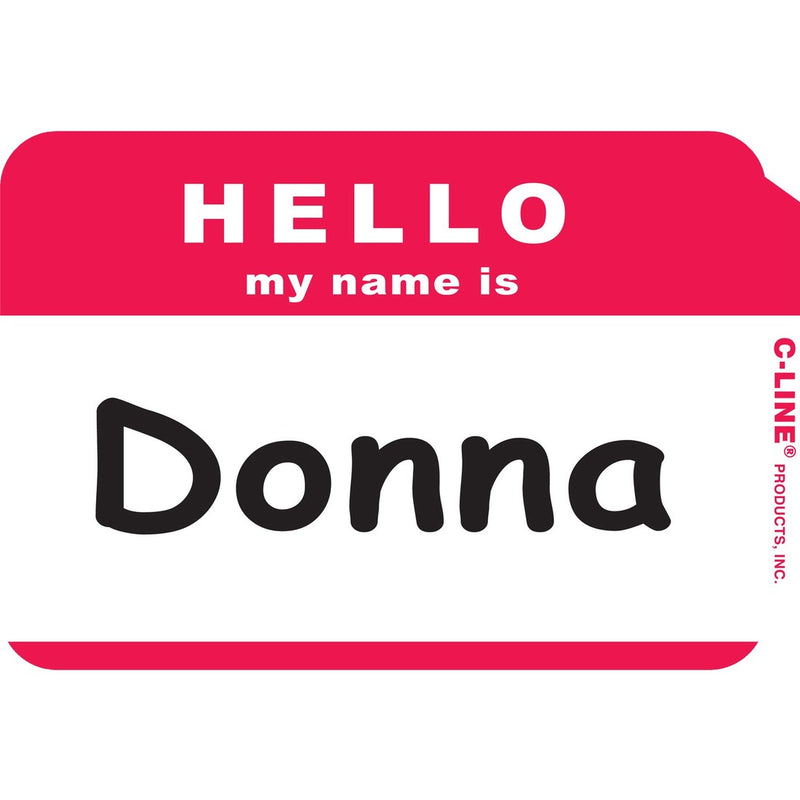 C-Line Hello My Name Is Adhesive Name Badges