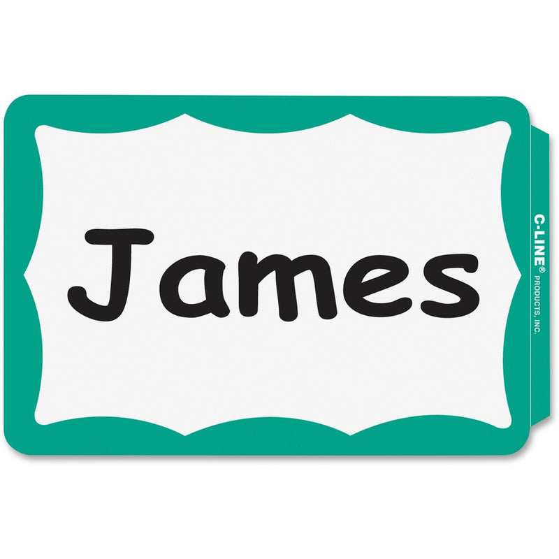 C-Line Self-adhesive Color Border Name Badges