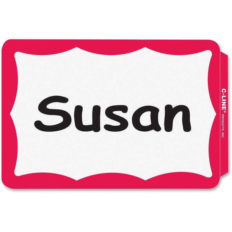 C-Line Self-adhesive Color Border Name Badges