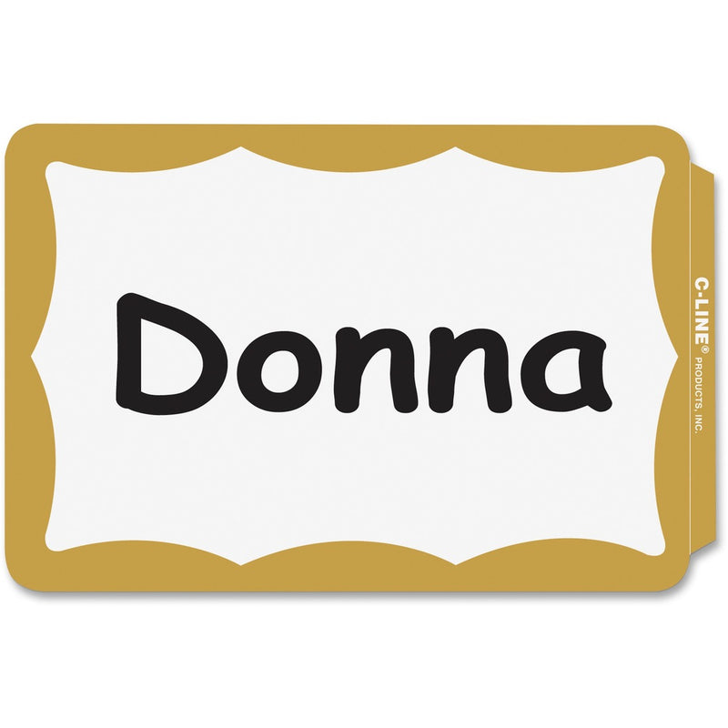 C-Line Self-adhesive Color Border Name Badges
