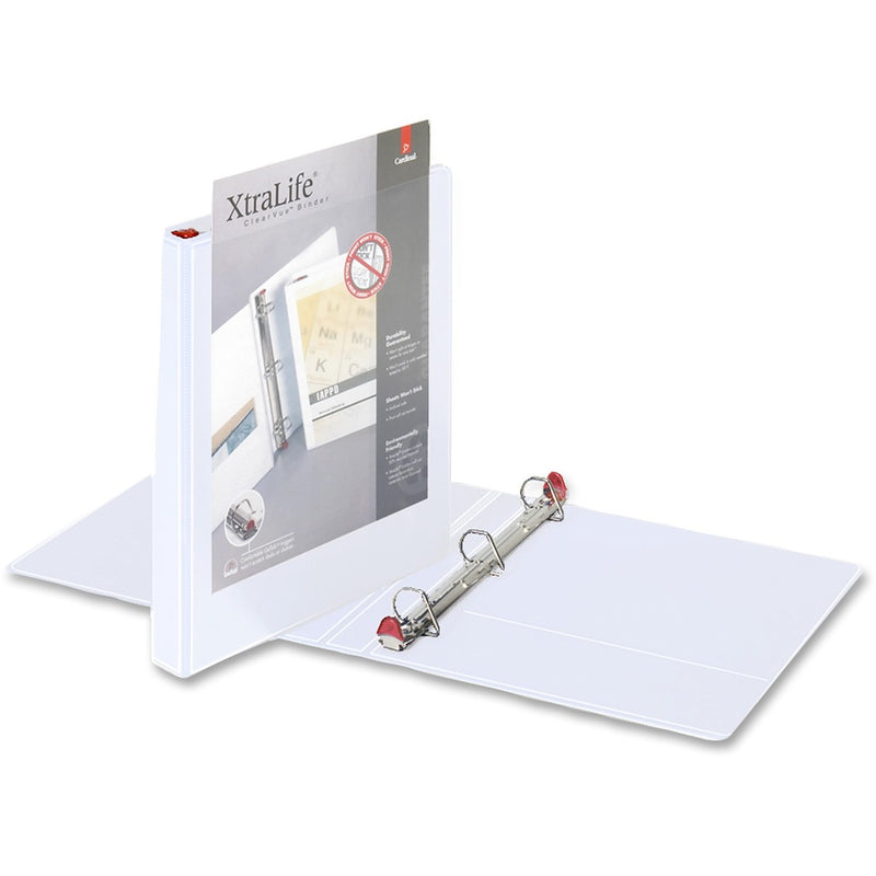 Cardinal XtraLife ClearVue Non-Stick Locking Slant-D Ring Binder 1" - The Supply Room