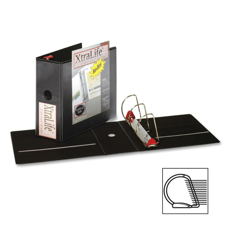 Cardinal XtraLife ClearVue Non-Stick Locking Slant-D Ring Binder 5"
