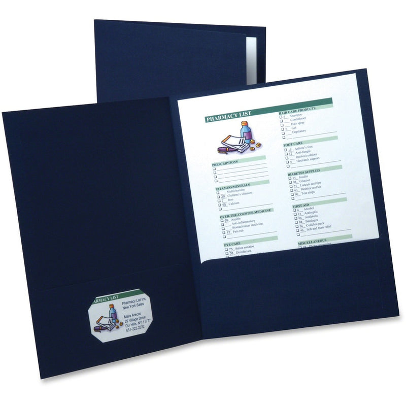 Oxford Executive Twin Pocket Portfolios Navy 5/pk