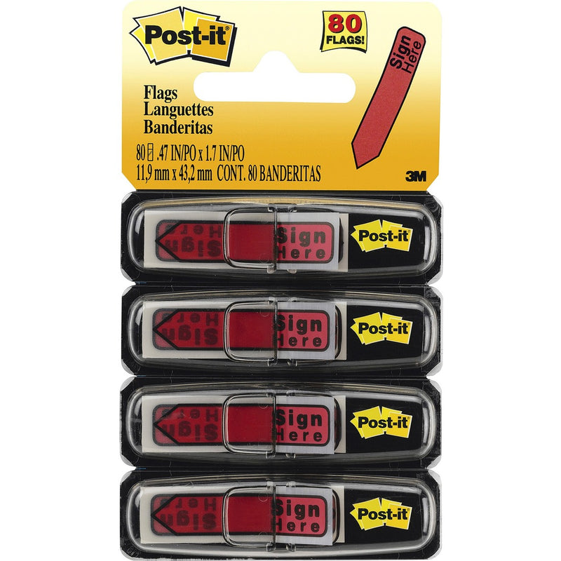 Post-it&reg; 1/2"W Arrow Message Flags - 4 Dispensers - The Supply Room