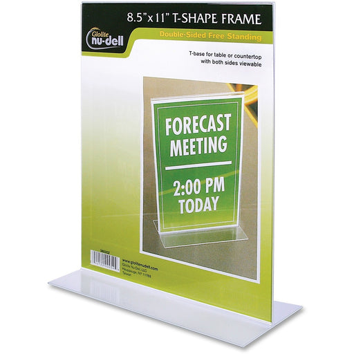 NuDell T-shape Acrylic Frame Standing Sign Holder - The Supply Room