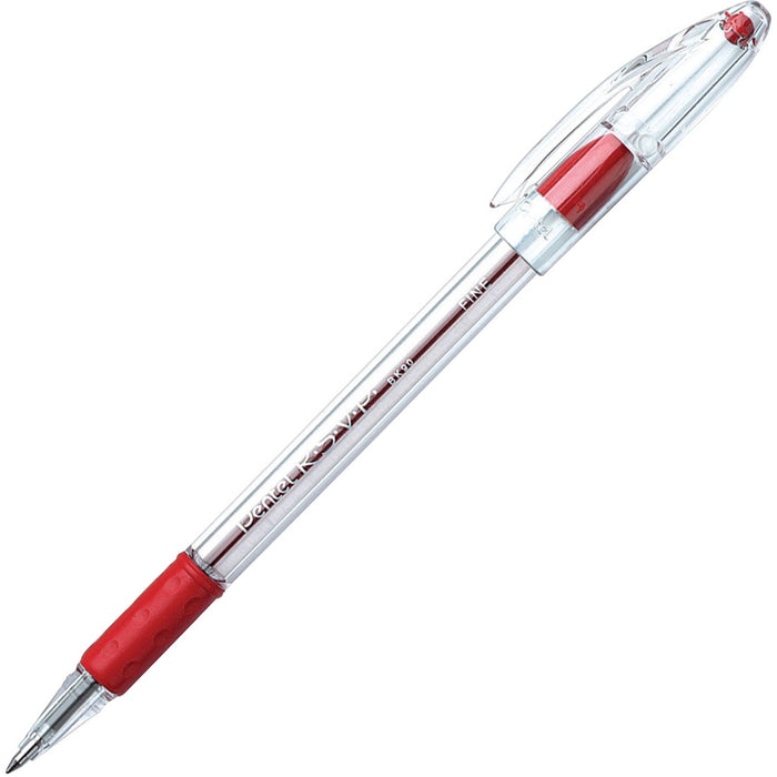 Pentel R.S.V.P. Ballpoint Stick Pens - 0.7mm Fine - RED 12/dz
