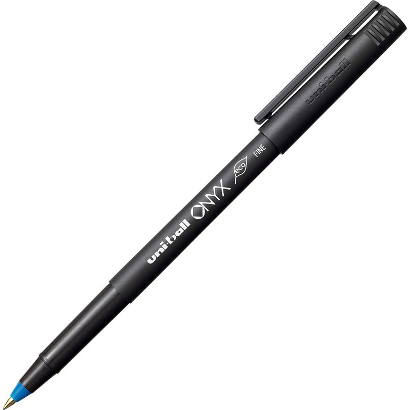 uni-ball Onyx Rollerball Pens - Fine Pen Point - 0.7 mm - 12 / Dozen - Blue