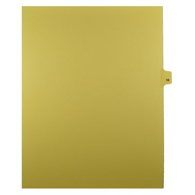 [Numerical, Single Number] Buff 11" x 8 1/2" Exhibit Indexes 1/25 cut (Letter Size)