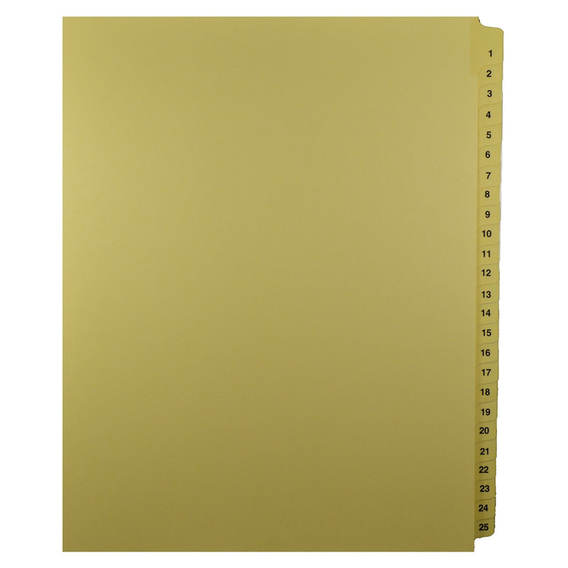 [1~25, Numerical] Buff Legal Exhibit Indexes 1/25 cut (Letter Size)