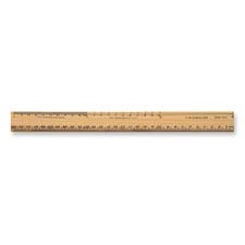 Double Bevel Wood School Ruler, Plain edge, 12" - The Supply Room