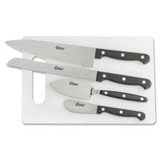 Breakroom Cutlery Set, 5pc, Stainless Steel/Black - The Supply Room