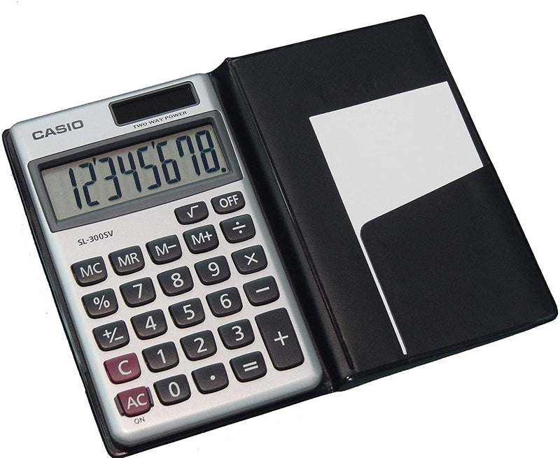 Casio SL-300SV 8-Digit Pocket Calculator, Silver