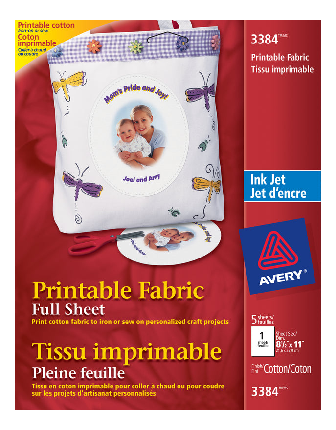 3384 PRINTABLE FABRIC 8 1/2" X 11" 5 SHEETS/ENV.
