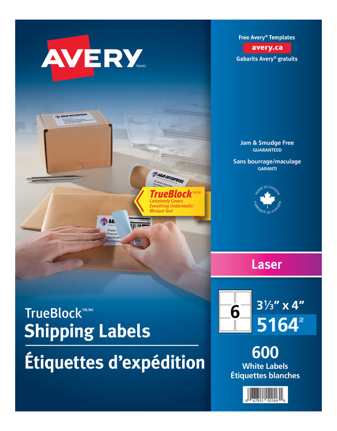 5164 WHITE TRUEBLOCK 4" X 3 1/3" PERMANENT  100 SHEETS/B