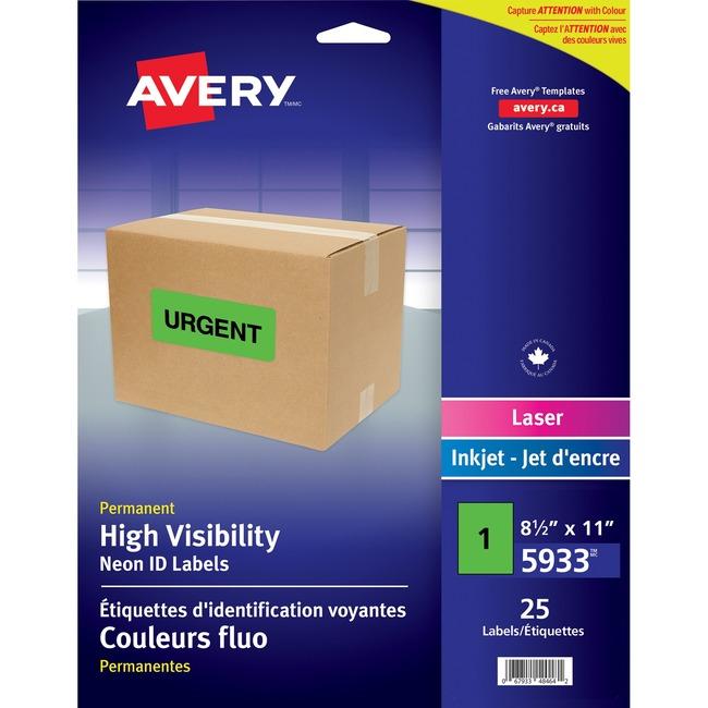 Avery&reg; High Visibility Neon ID Labels (AVE05933)