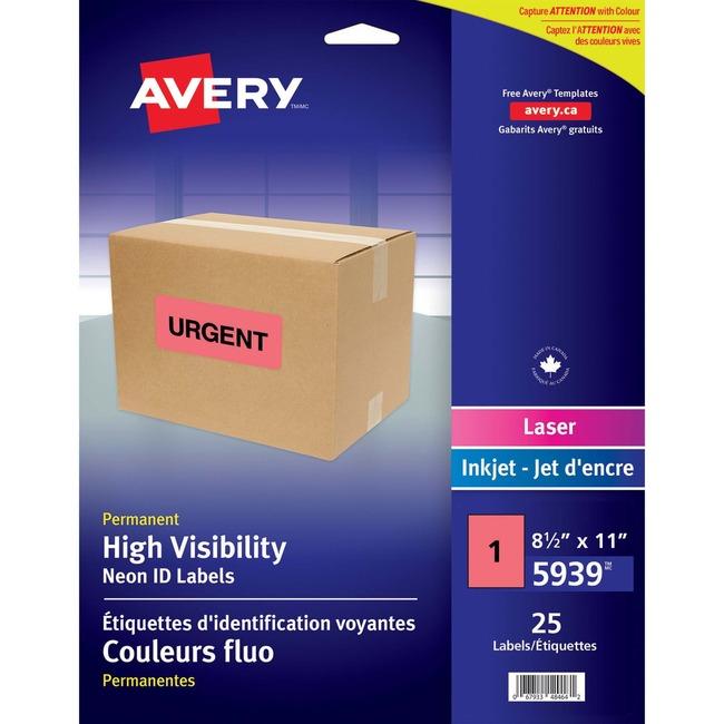 Avery&reg; High Visibility Neon ID Labels (AVE05939)