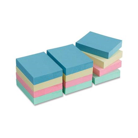 ADHESIVE NOTES PLAIN 1.50" X 2" PASTEL 12/PK
