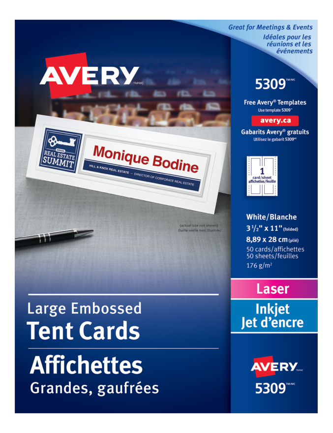 avery tent cards 5309 template OFFICE WHITE 3 1/2
