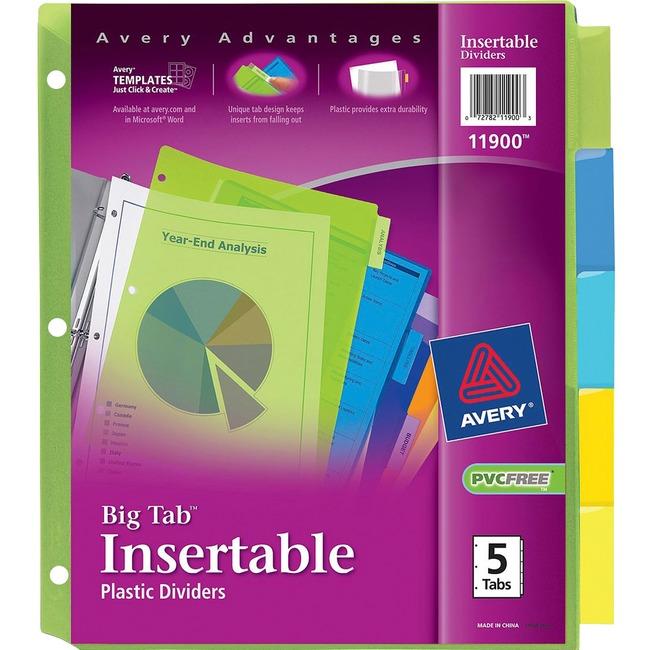 11900 PLASTIC DIVIDERS 5 TAB 1 SET MULTICOLOUR