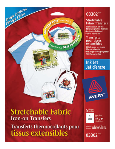 3302 STRETCHABLE TSHIRT TRANSFERS 8 1/2" X 11" 5 SHEETS/E - The Supply Room