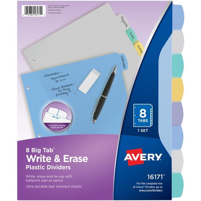 16171 WRITEON DIVIDERS 8 TAB 1 SET MULTICOLOUR DURABLE