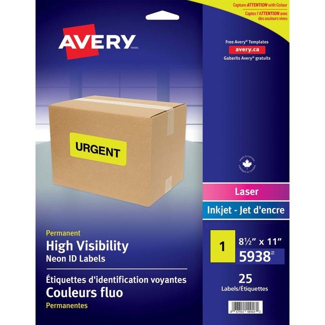 Avery&reg; High Visibility Neon ID Labels (AVE05938)