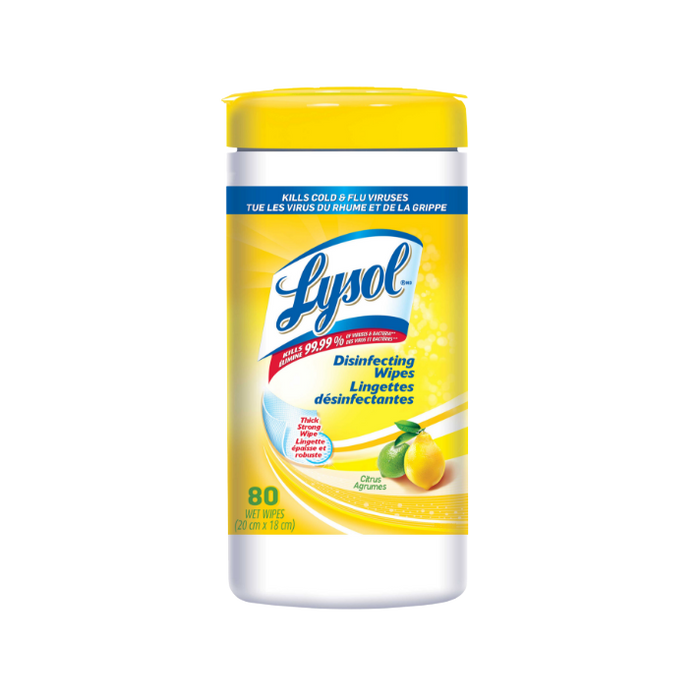 Lysol® Disinfecting Wipes, Lemon Sense, 80 / Pack