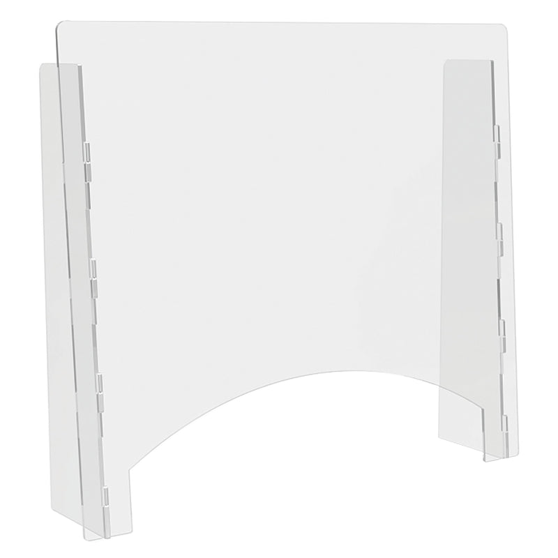 Deflecto Sneeze Guard Countertop Safety Barrier with Pass Through (2 Units/bundle)