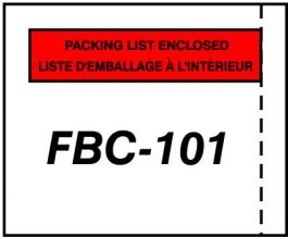 FBC101 Packing List Envelopes
