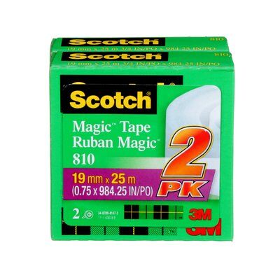 Scotch® Magic™ Tape, 810-219-C, 0.75 in x 27.34 yd (19 mm x 25 m), boxed, 2/pack